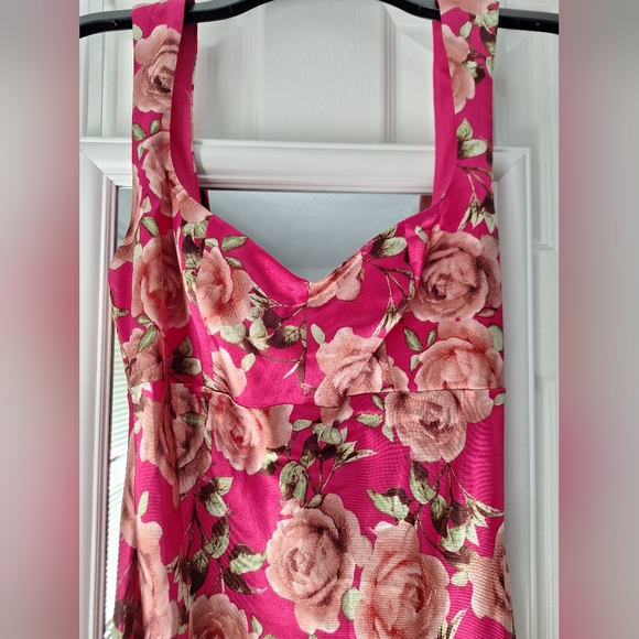 NWT! Floral Pink Floor Length Dress Size XXS - Picture 4 of 9